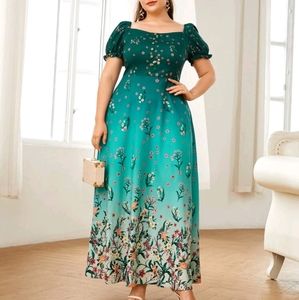 Floral Ombre A-line Dress 4x